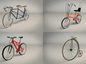 low poly bike pack 02 3D Model