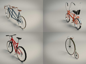 low poly bike pack 02 3D Model