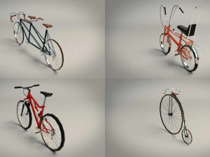 low poly bike pack 02 3D Model