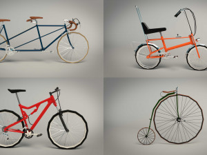 low poly bike pack 02 3D Model