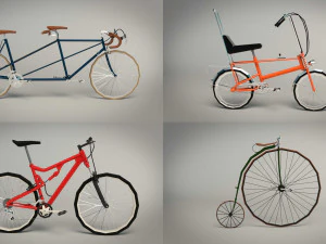 low poly bike pack 02 3D Model
