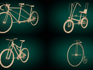 low poly bike pack 02 3D Model