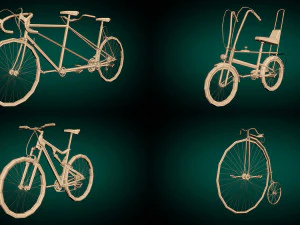 low poly bike pack 02 3D Model