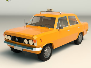 low poly taxi cab 04 3D Model