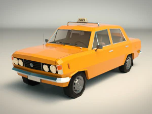 low poly taxi cab 04 3D Model