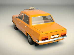 low poly taxi cab 04 3D Model