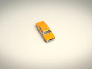 low poly taxi cab 04 3D Model