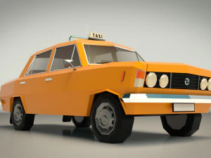 low poly taxi cab 04 3D Model