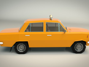 low poly taxi cab 04 Model 3D