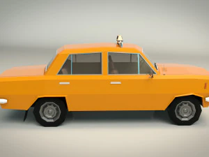 low poly taxi cab 04 3D Model