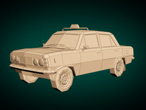 low poly taxi cab 04 Model 3D