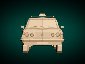 low poly taxi cab 04 Model 3D