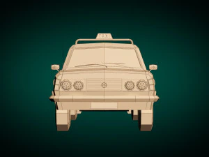 low poly taxi cab 04 3D Model