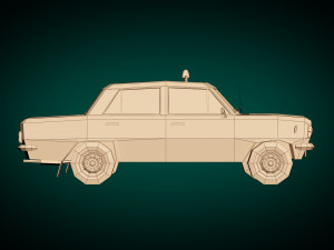 low poly taxi cab 04 Model 3D