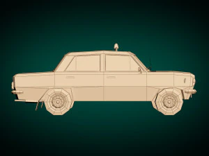 low poly taxi cab 04 3D Model