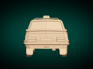 low poly taxi cab 04 Model 3D