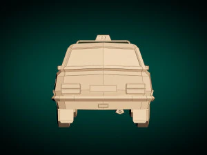 low poly taxi cab 04 3D Model