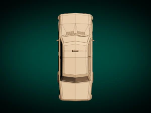 low poly taxi cab 04 3D Model