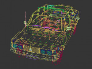 low poly taxi cab 04 Model 3D