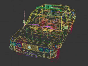 low poly taxi cab 04 3D Model