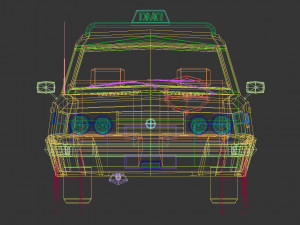 low poly taxi cab 04 Model 3D