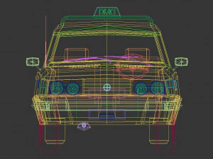 low poly taxi cab 04 3D Model