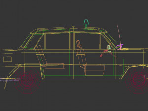 low poly taxi cab 04 Model 3D