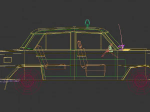 low poly taxi cab 04 3D Model