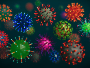 low poly virus pack 01 Modèle 3D