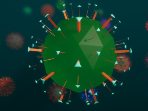 low poly virus pack 01 Modèle 3D