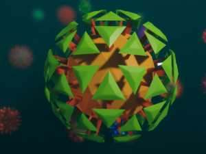 low poly virus pack 01 Modèle 3D
