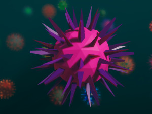 low poly virus pack 01 Modèle 3D