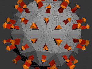 low poly virus pack 01 Modèle 3D