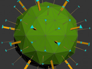 low poly virus pack 01 Modèle 3D