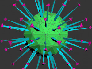 low poly virus pack 01 Modèle 3D