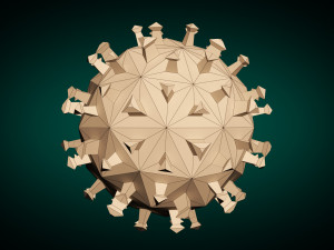 low poly virus pack 01 Modèle 3D