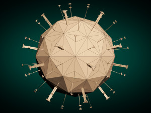 low poly virus pack 01 Modèle 3D