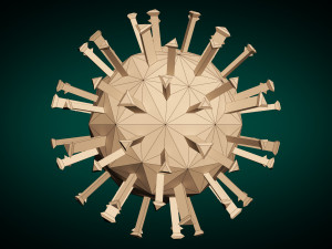 low poly virus pack 01 Modèle 3D