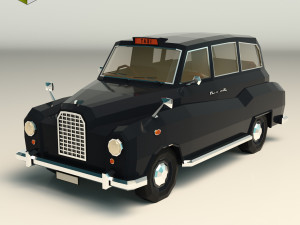 low poly taxi cab 03 3D Model