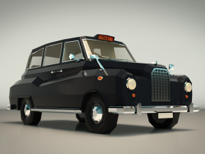 low poly taxi cab 03 3D Model