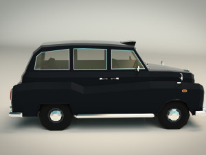 low poly taxi cab 03 3D Model