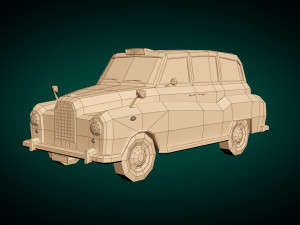 low poly taxi cab 03 3D Model