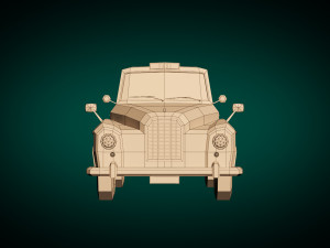 low poly taxi cab 03 3D Model