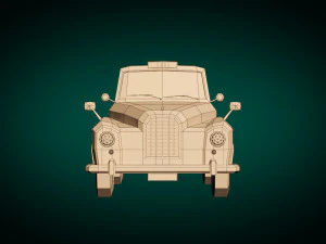 low poly taxi cab 03 3D Model