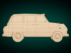 low poly taxi cab 03 3D Model