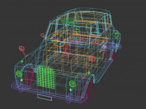 low poly taxi cab 03 3D Model