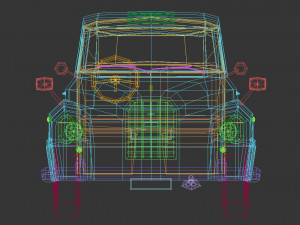 low poly taxi cab 03 3D Model
