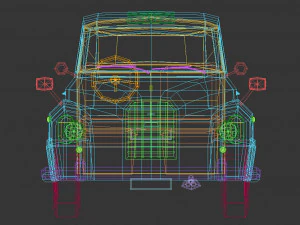 low poly taxi cab 03 3D Model