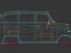 low poly taxi cab 03 3D Model