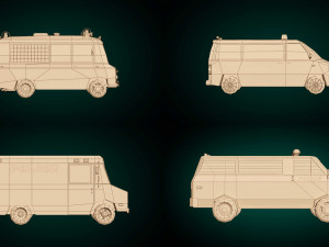 low poly police van pack 3D Model